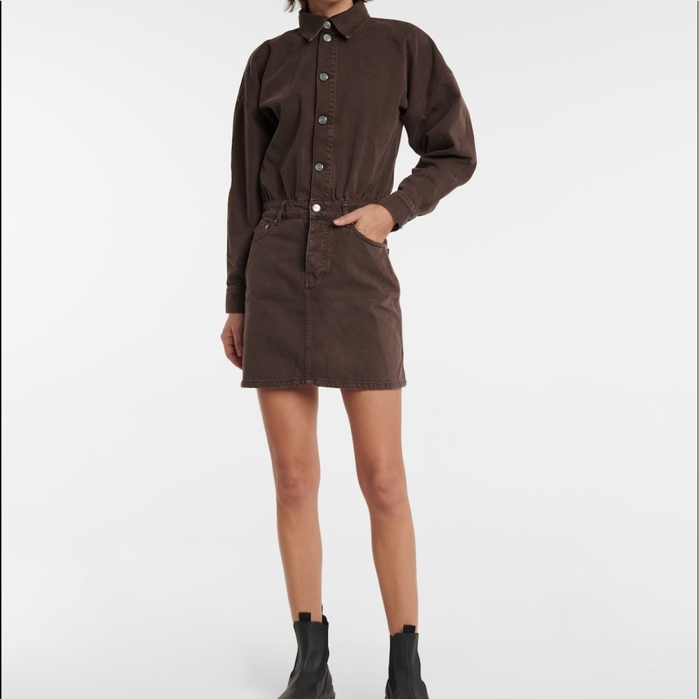 GANNI Cotton Denim Mini Dress